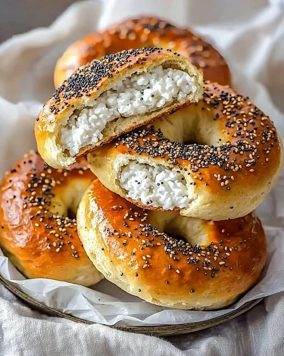 Delicious and fluffy Air Fryer Protein Bagels ready to be enjoyed