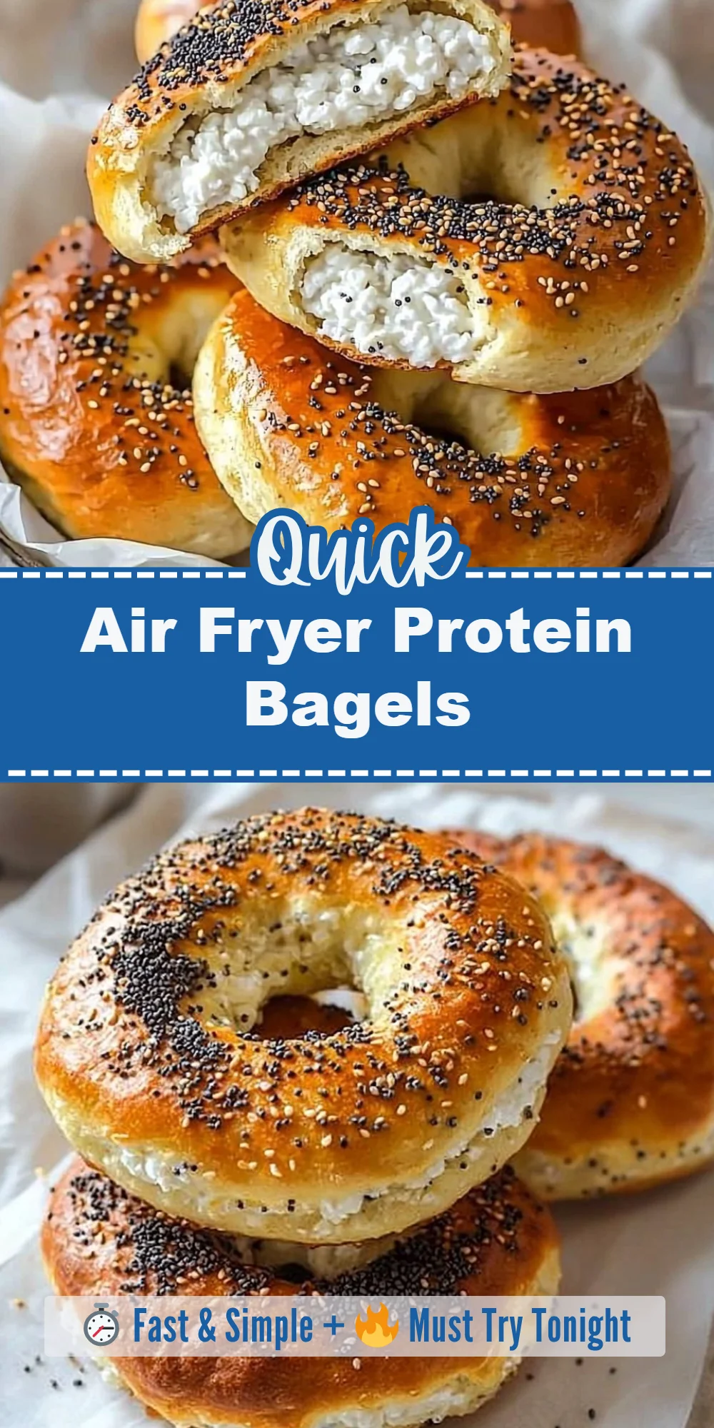 Air Fryer Protein Bagels