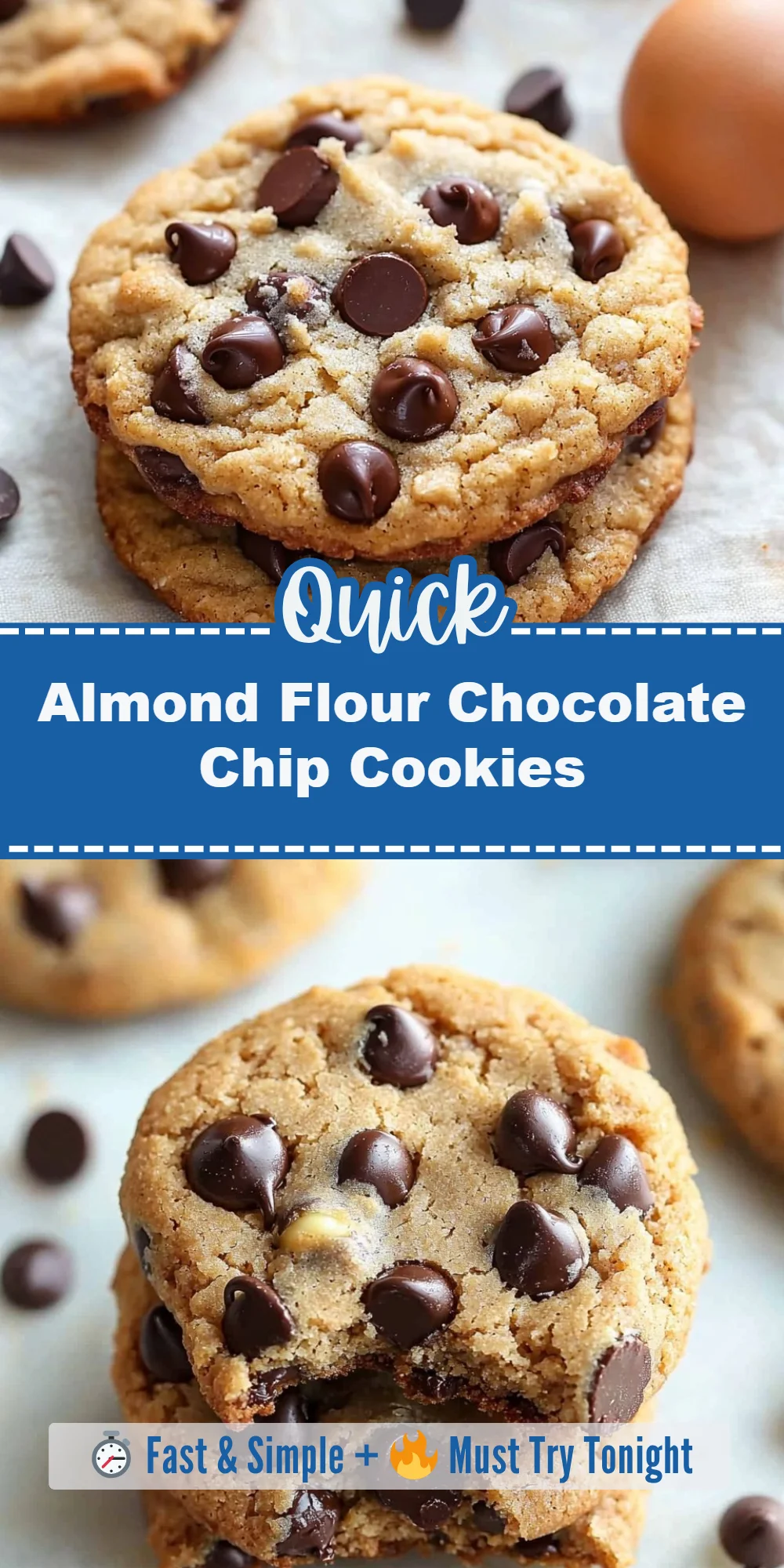 Almond Flour Chocolate Chip Cookies