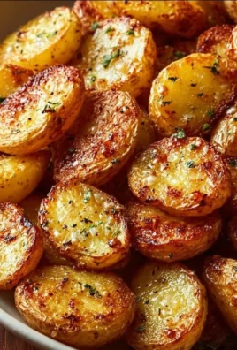 Crispy Greek potatoes with lemon garnish, a delicious Mediterranean dish