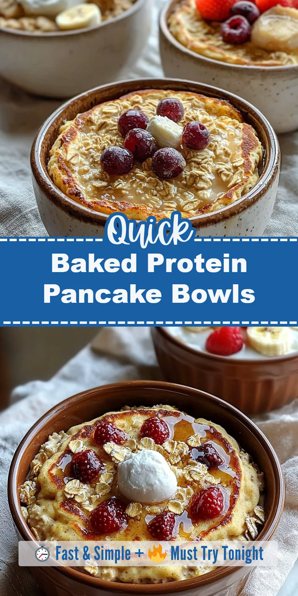 Baked Protein Pancake Bowls