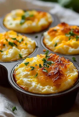 Cheesy muffin tin cottage cheese egg bites served on a plate