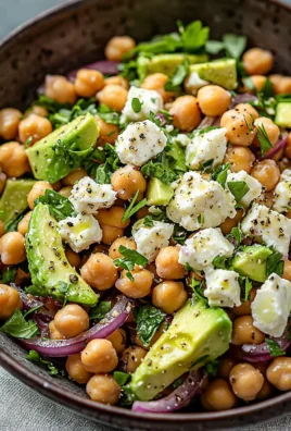 Chickpea Feta Avocado Salad served in a bowl with fresh ingredients