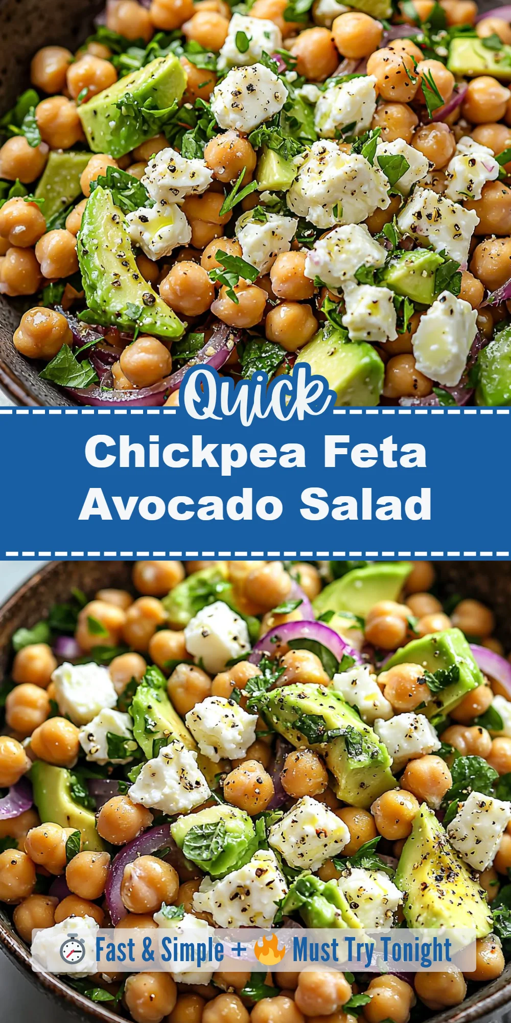 Chickpea Feta Avocado Salad