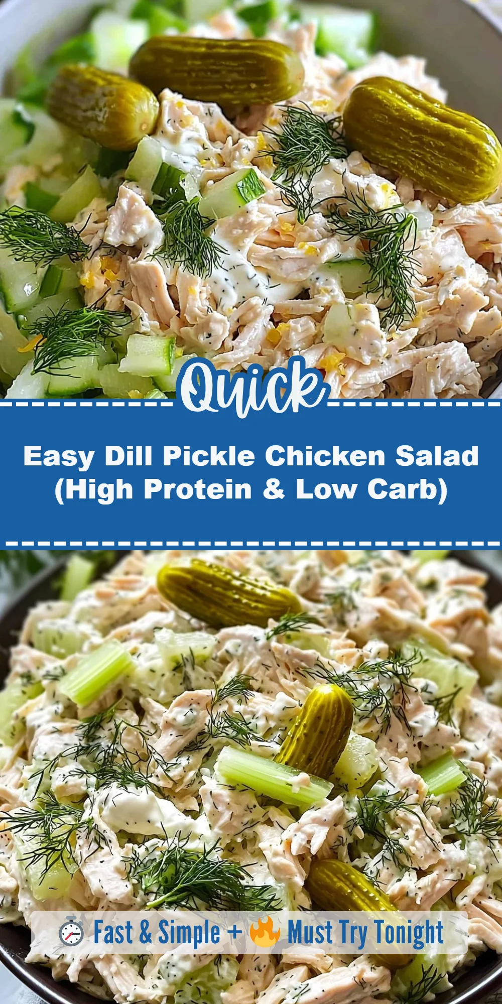 Easy Dill Pickle Chicken Salad (High Protein & Low Carb)