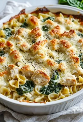 High Protein Alfredo Bake served in a dish with fresh ingredients