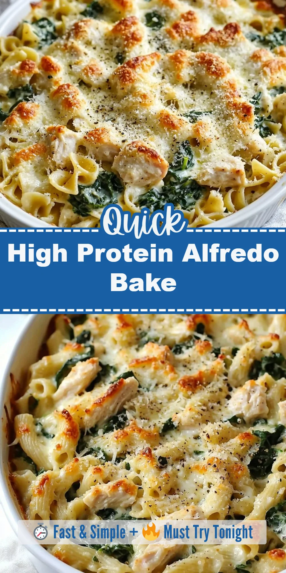 High Protein Alfredo Bake