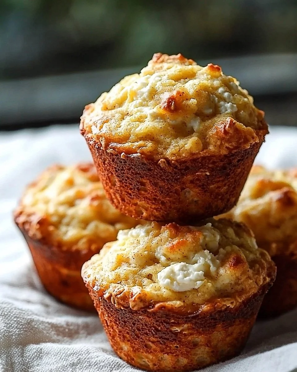 High protein cottage cheese breakfast muffins on a plate