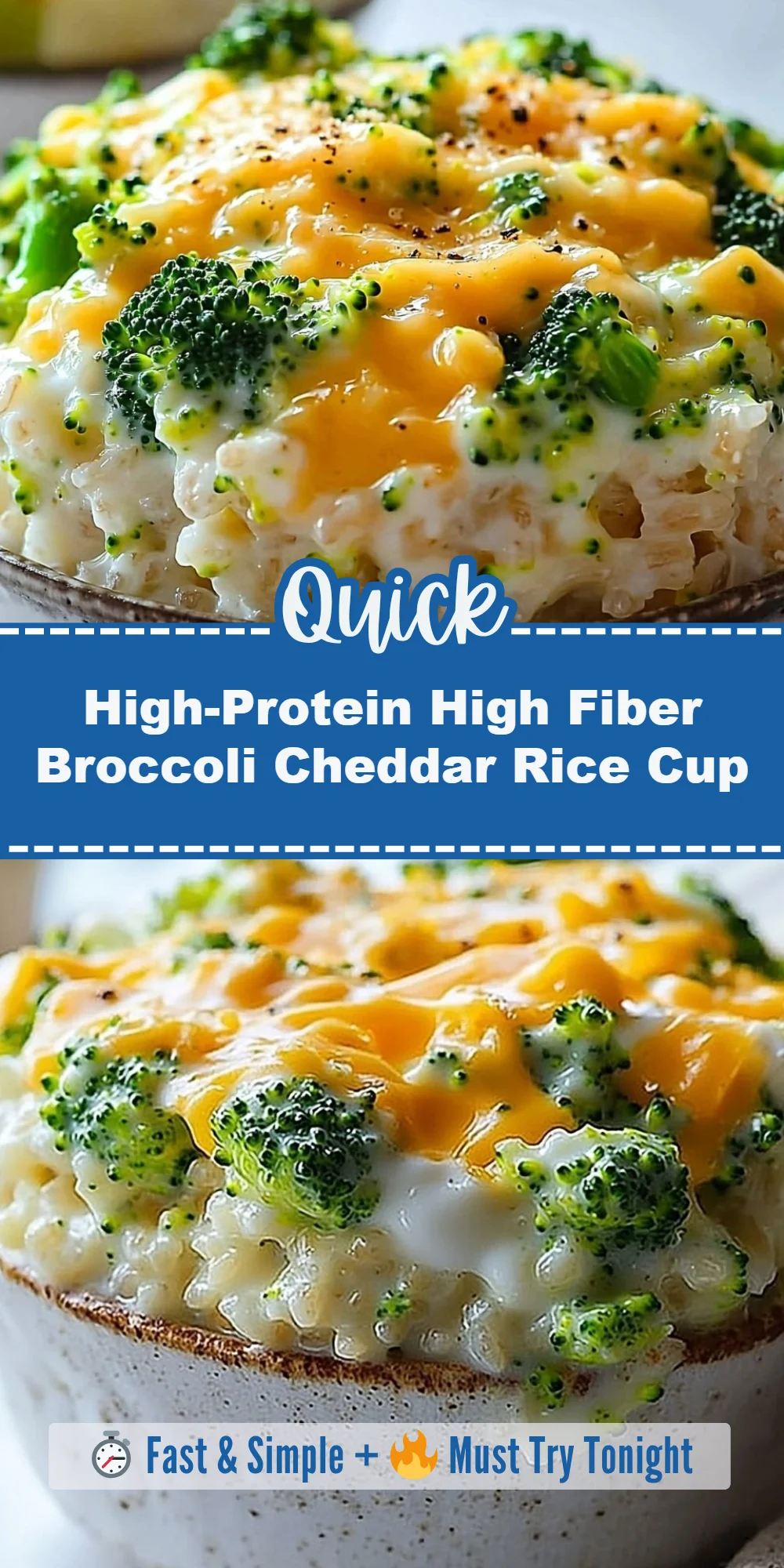 High-Protein High Fiber Broccoli Cheddar Rice Cup