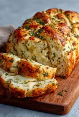 Freshly baked Italian Herbs and Cheese Bread with toppings.