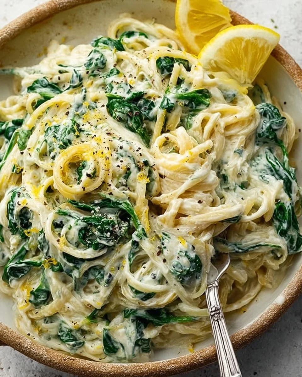 Lemon ricotta pasta & spinach