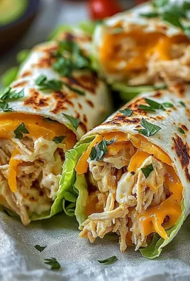 Low Carb Cheesy Garlic Chicken Wraps served with colorful vegetables
