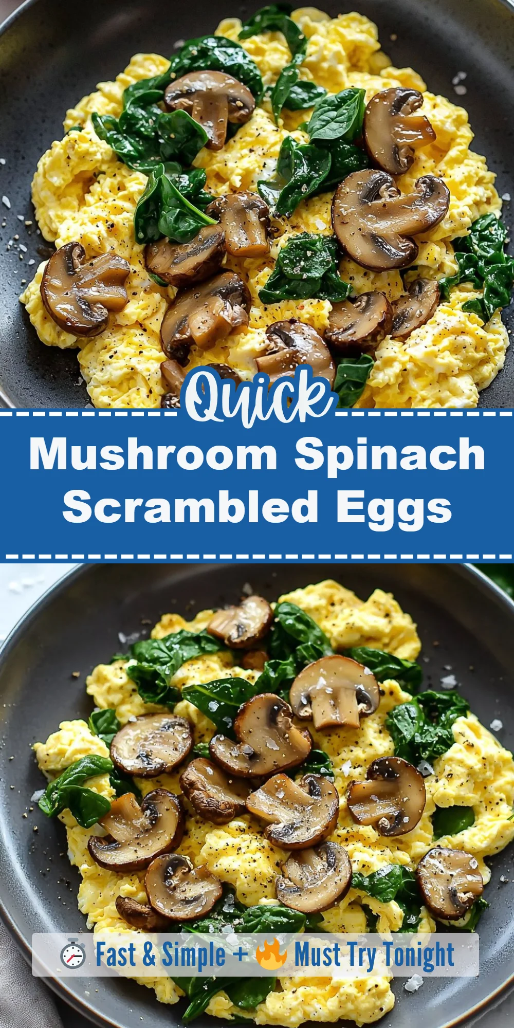 Mushroom Spinach Scrambled Eggs