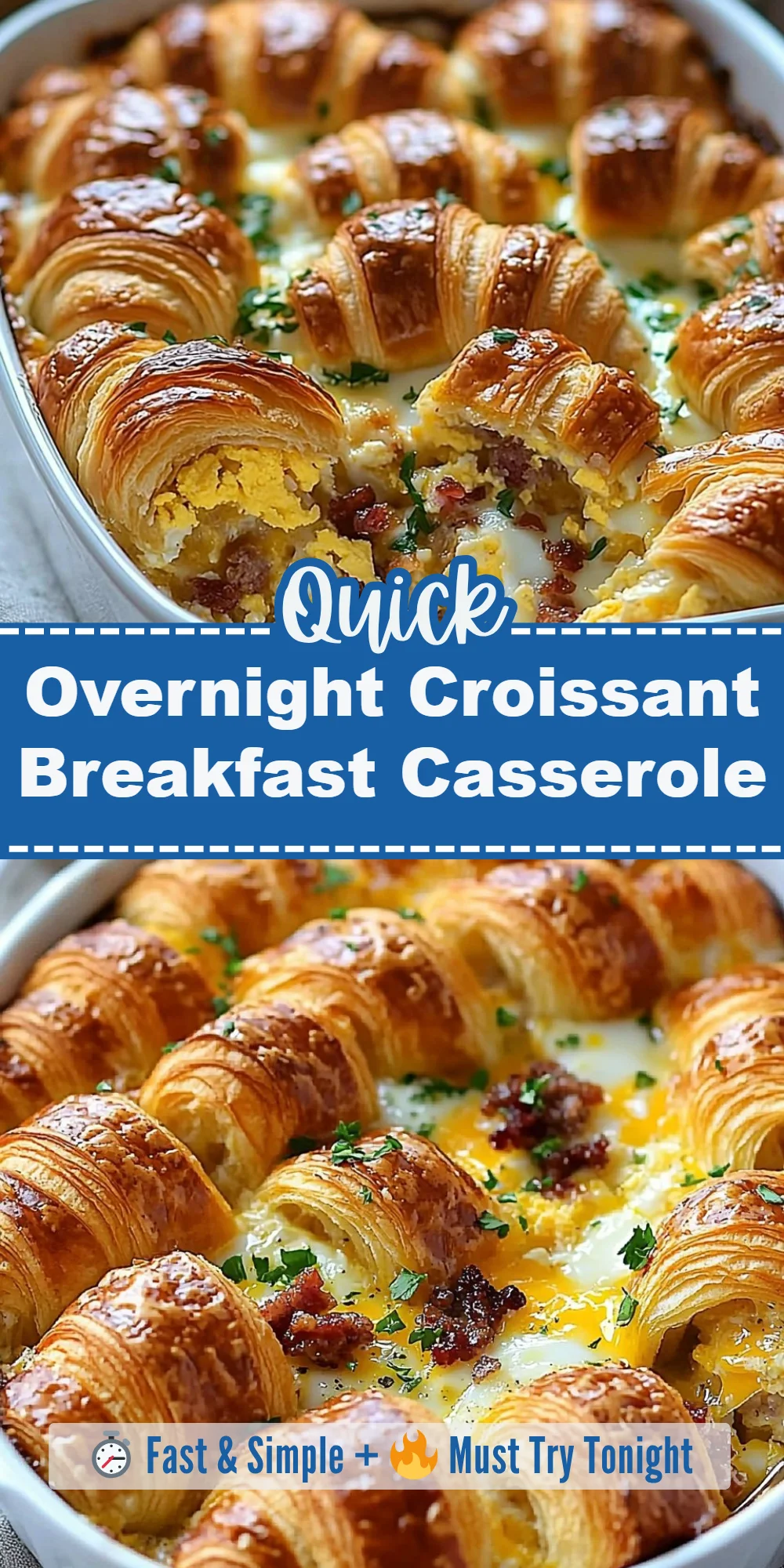 Overnight Croissant Breakfast Casserole