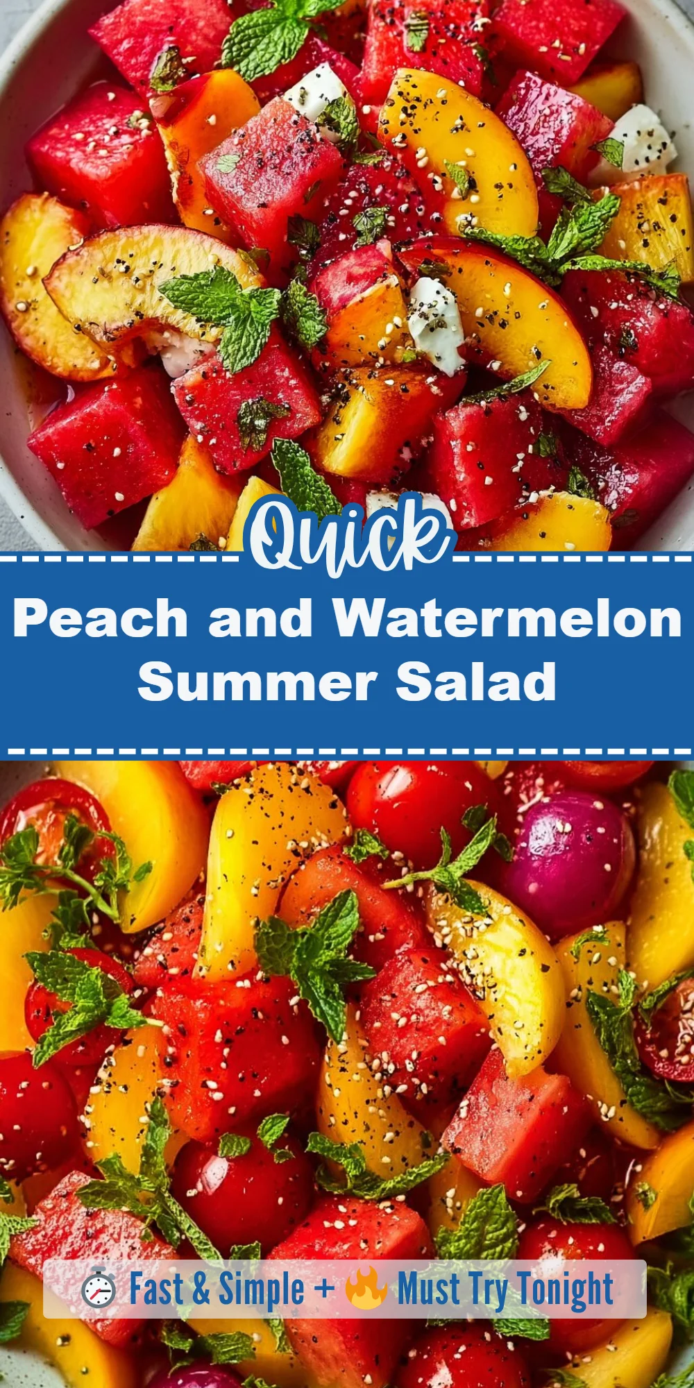 Peach and Watermelon Summer Salad