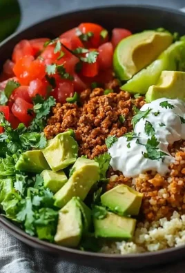 Protein-Packed Low Carb Burrito Bowl with fresh ingredients