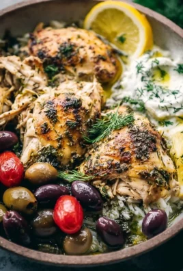 Delicious slow cooker Greek chicken served with vegetables and herbs