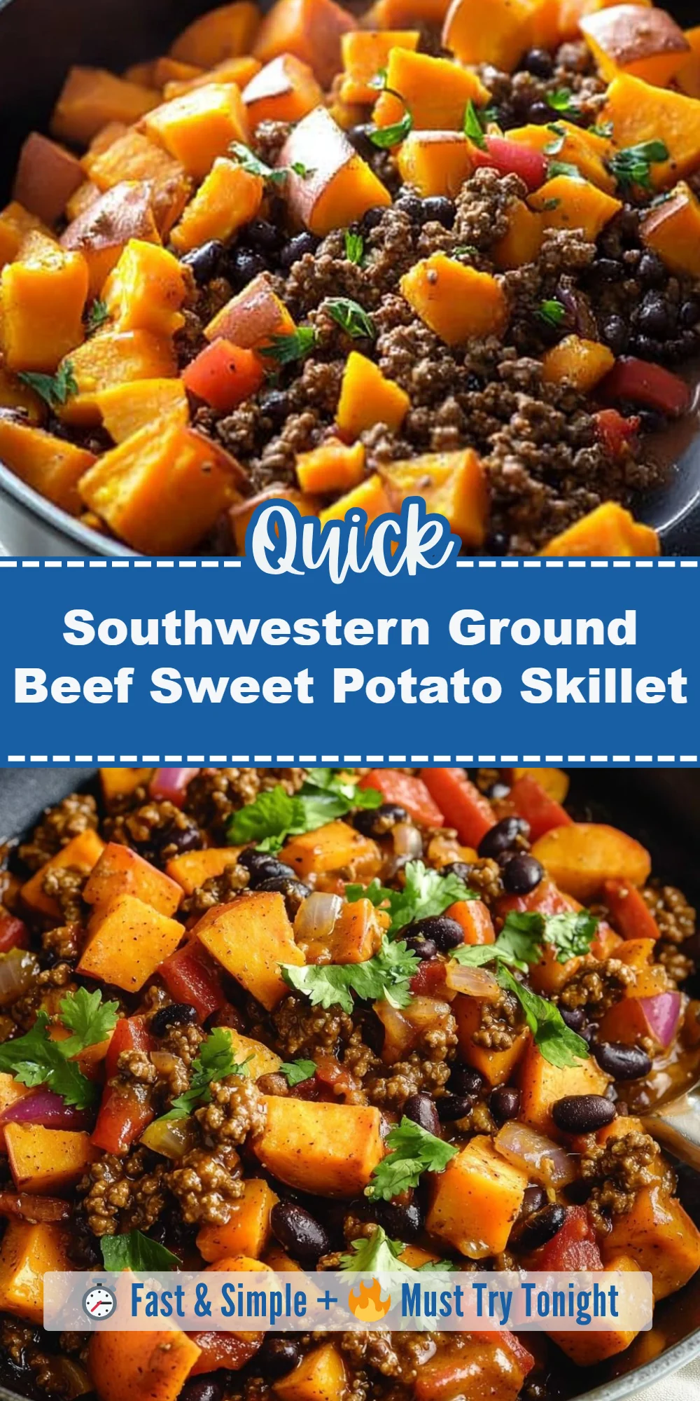 Southwestern Ground Beef Sweet Potato Skillet