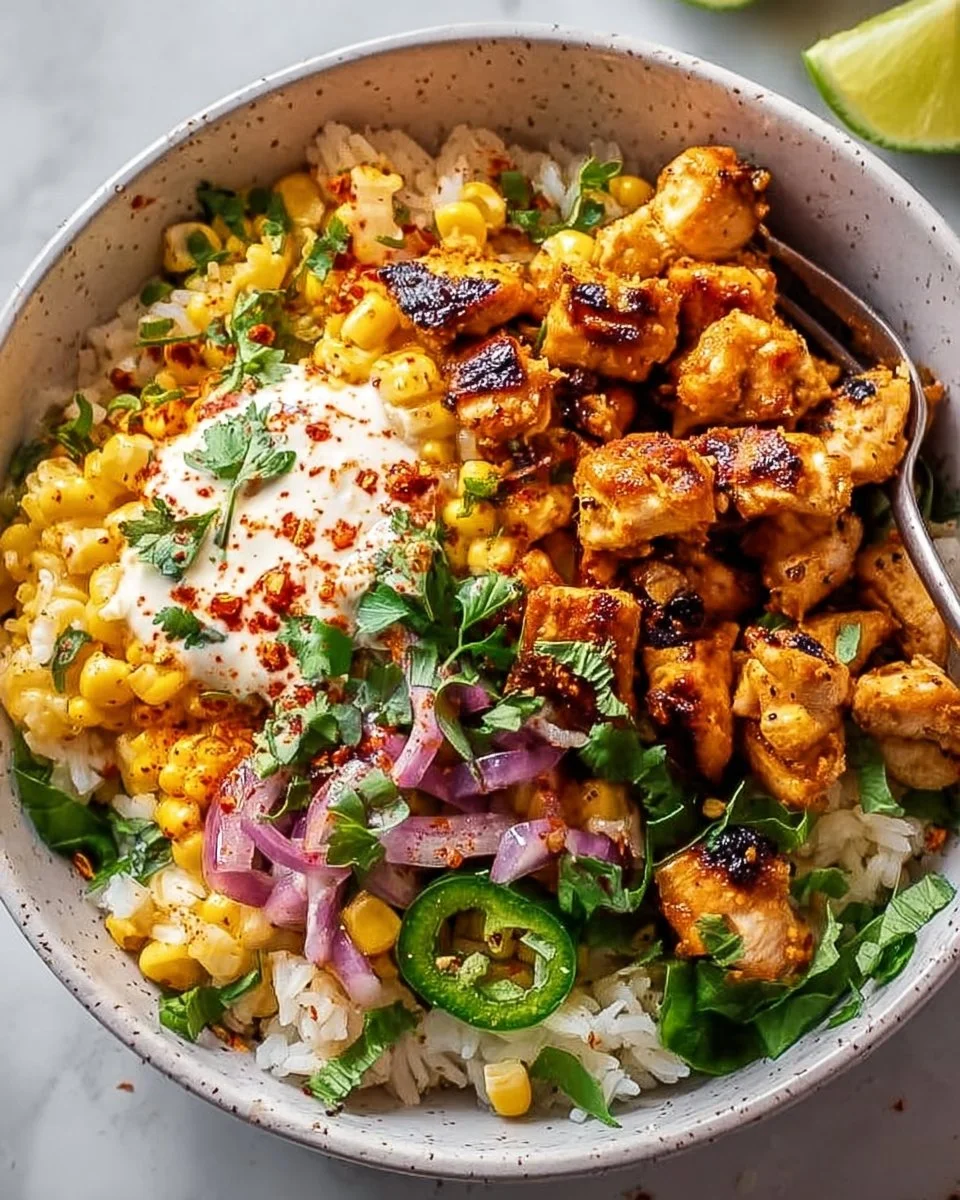 Street Corn Chicken Rice Bowl