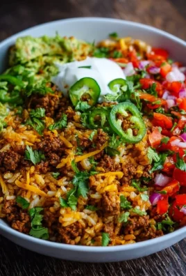 Taco Rice Bowl with vibrant toppings and fresh ingredients