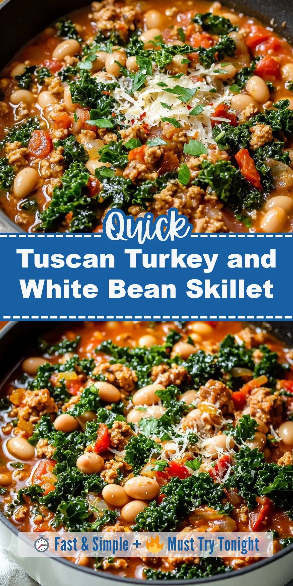 Tuscan Turkey and White Bean Skillet