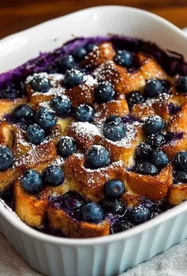 Delicious blueberry French toast casserole baked to perfection