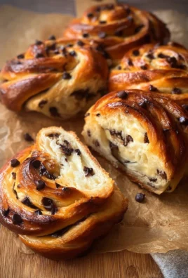 Vanilla Cream & Chocolate Chip Rolled Brioche pastry with chocolate chips