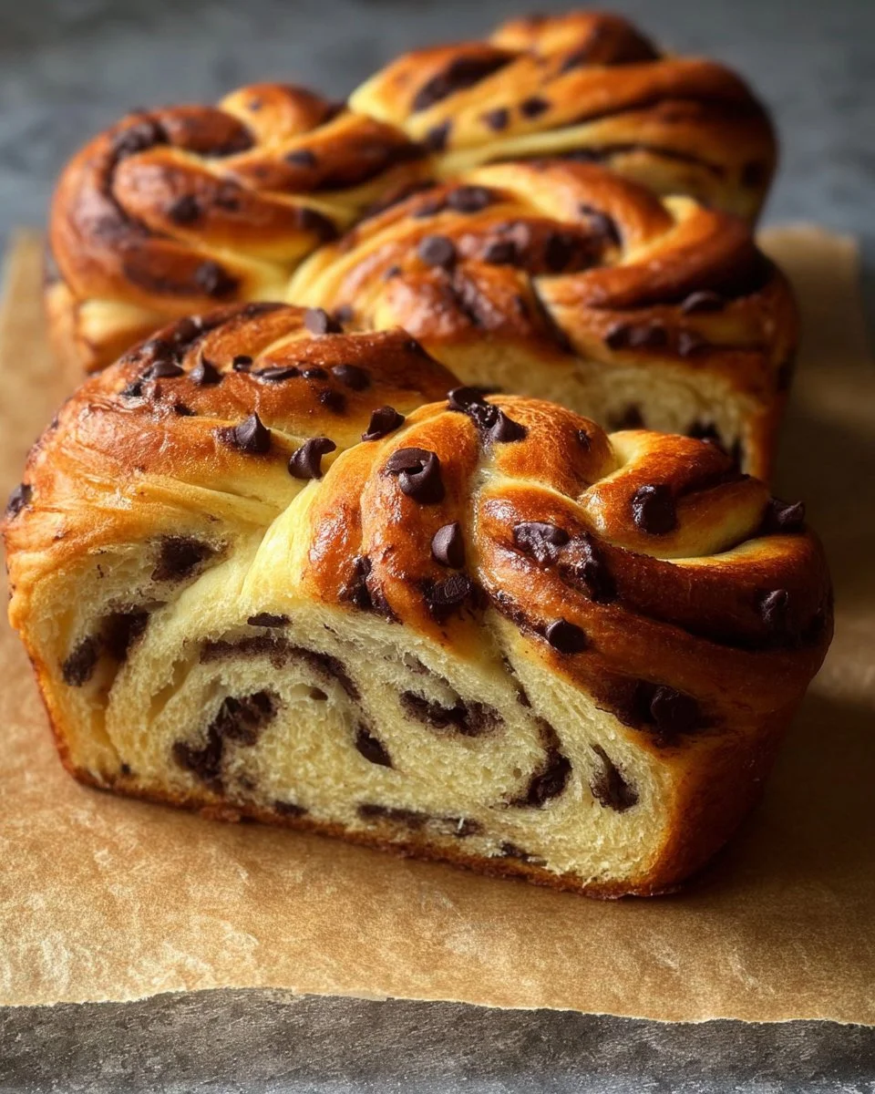 Vanilla Cream & Chocolate Chip Rolled Brioche