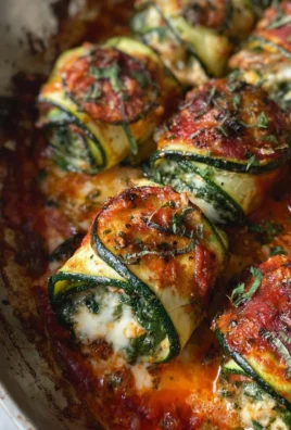 Plate of Zucchini Rollatini filled with ricotta cheese and herbs