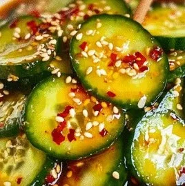Delicious Asian cucumber salad with fresh ingredients and vibrant colors