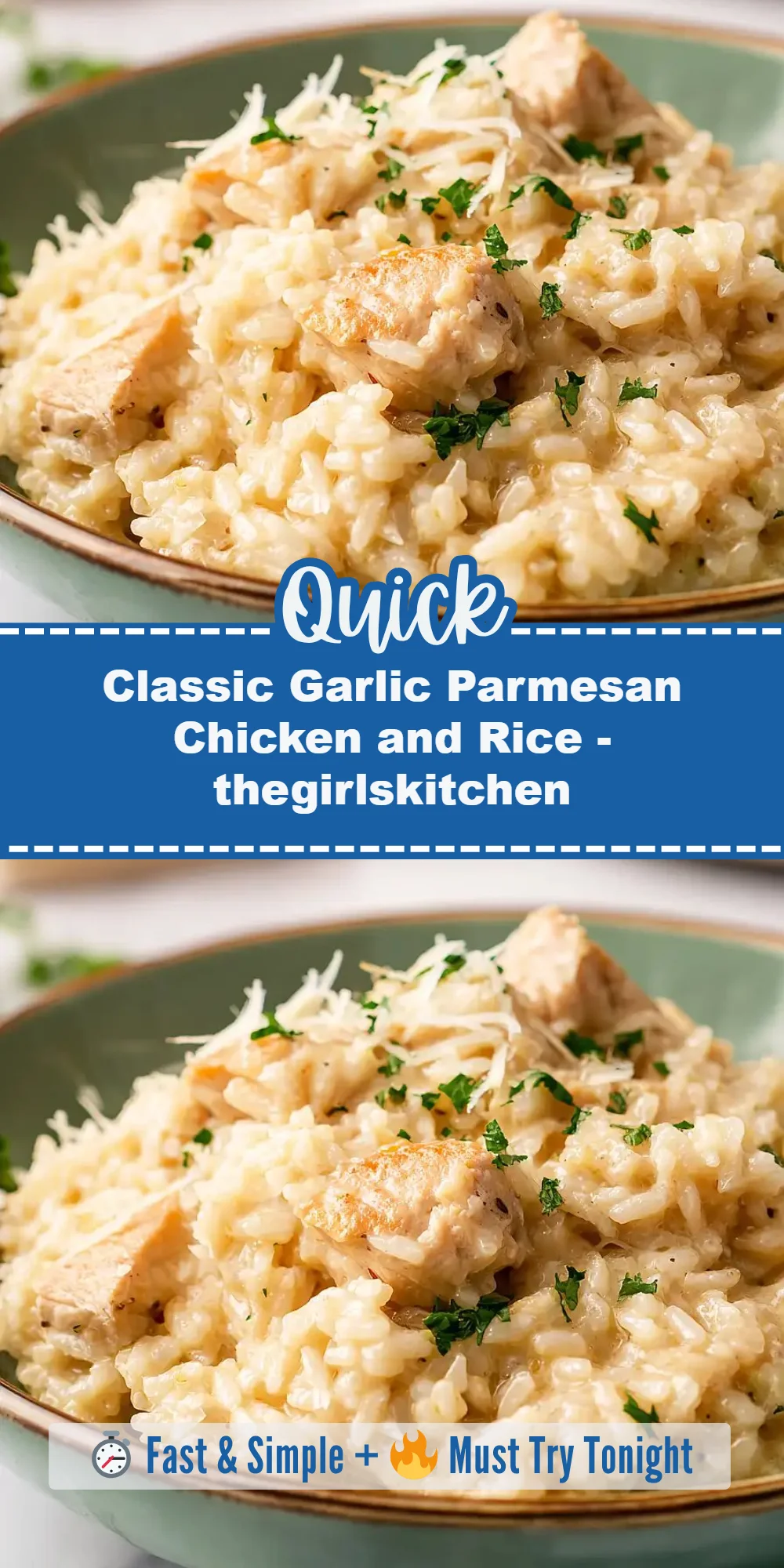 Classic Garlic Parmesan Chicken and Rice - thegirlskitchen