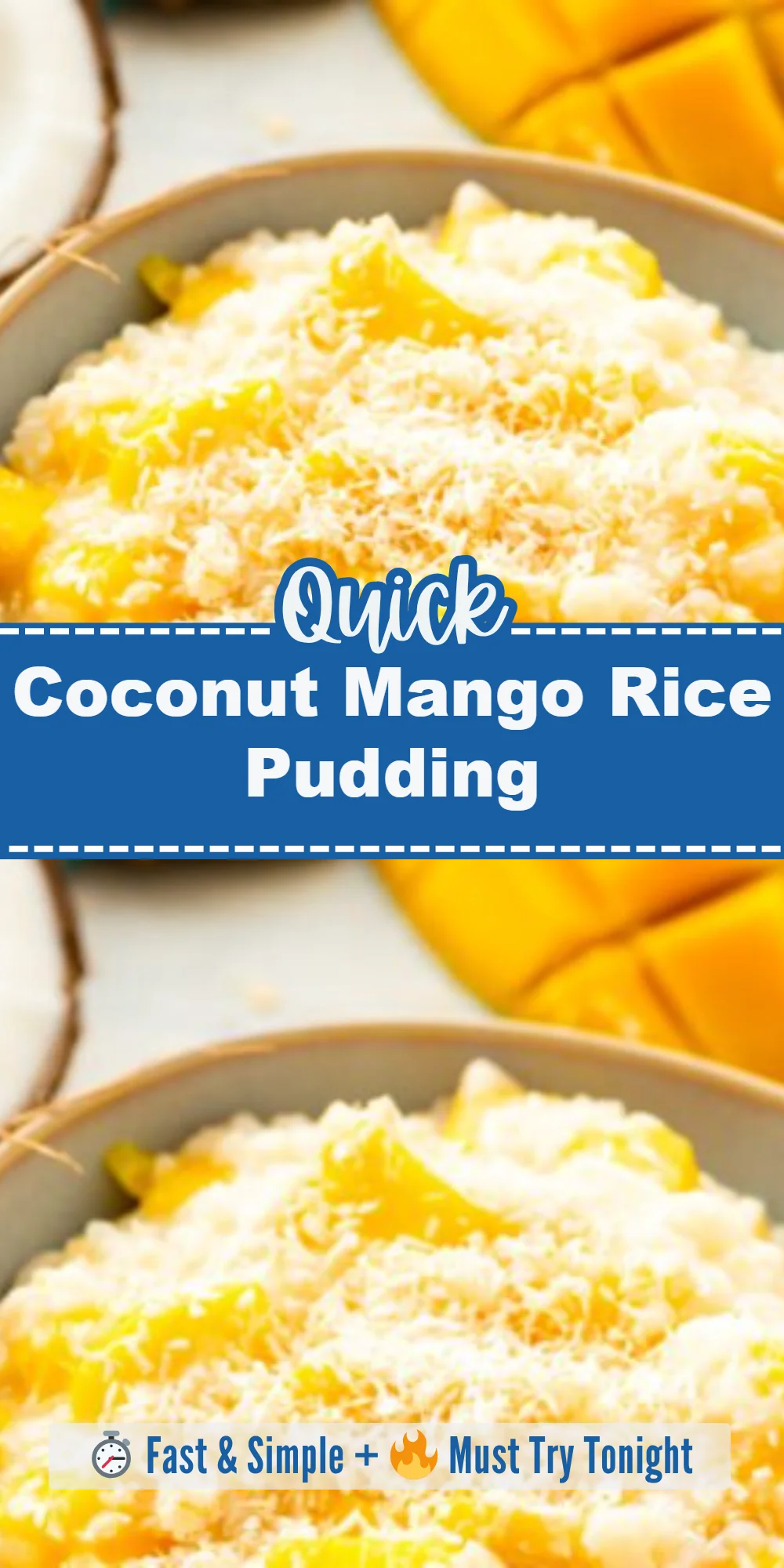 Coconut Mango Rice Pudding