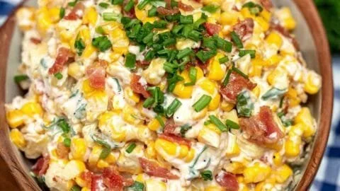 Bowl of vibrant Crack Corn Salad with fresh ingredients