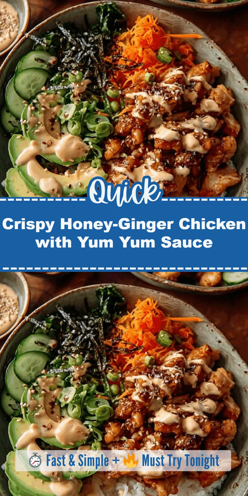 Crispy Honey-Ginger Chicken with Yum Yum Sauce