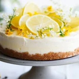 Delicious no bake lemon cheesecake dessert with a creamy lemon filling.