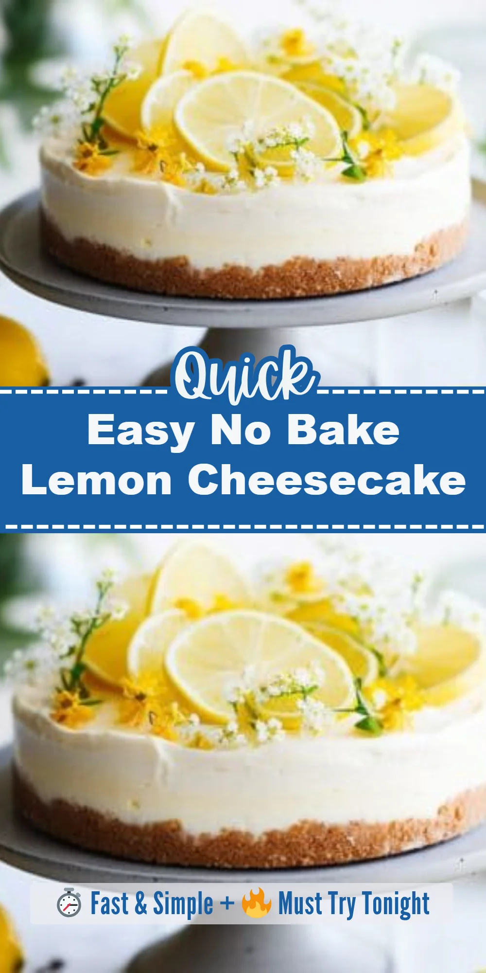 Easy No Bake Lemon Cheesecake