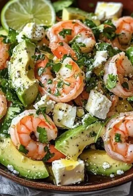 Freshness salad featuring shrimp, avocado, and heart of palm on a plate