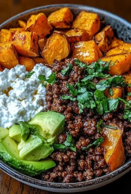 Ground Beef Hot Honey Bowl topped with honey and spices