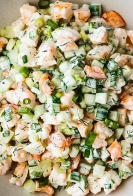 Healthy Cucumber Shrimp Salad with fresh vegetables and shrimp