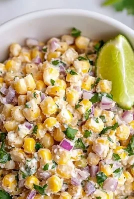 Healthy street corn salad topped with Greek yogurt and fresh ingredients