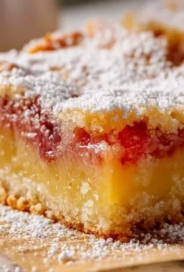 Delicious homemade lemon rhubarb bars served on a plate