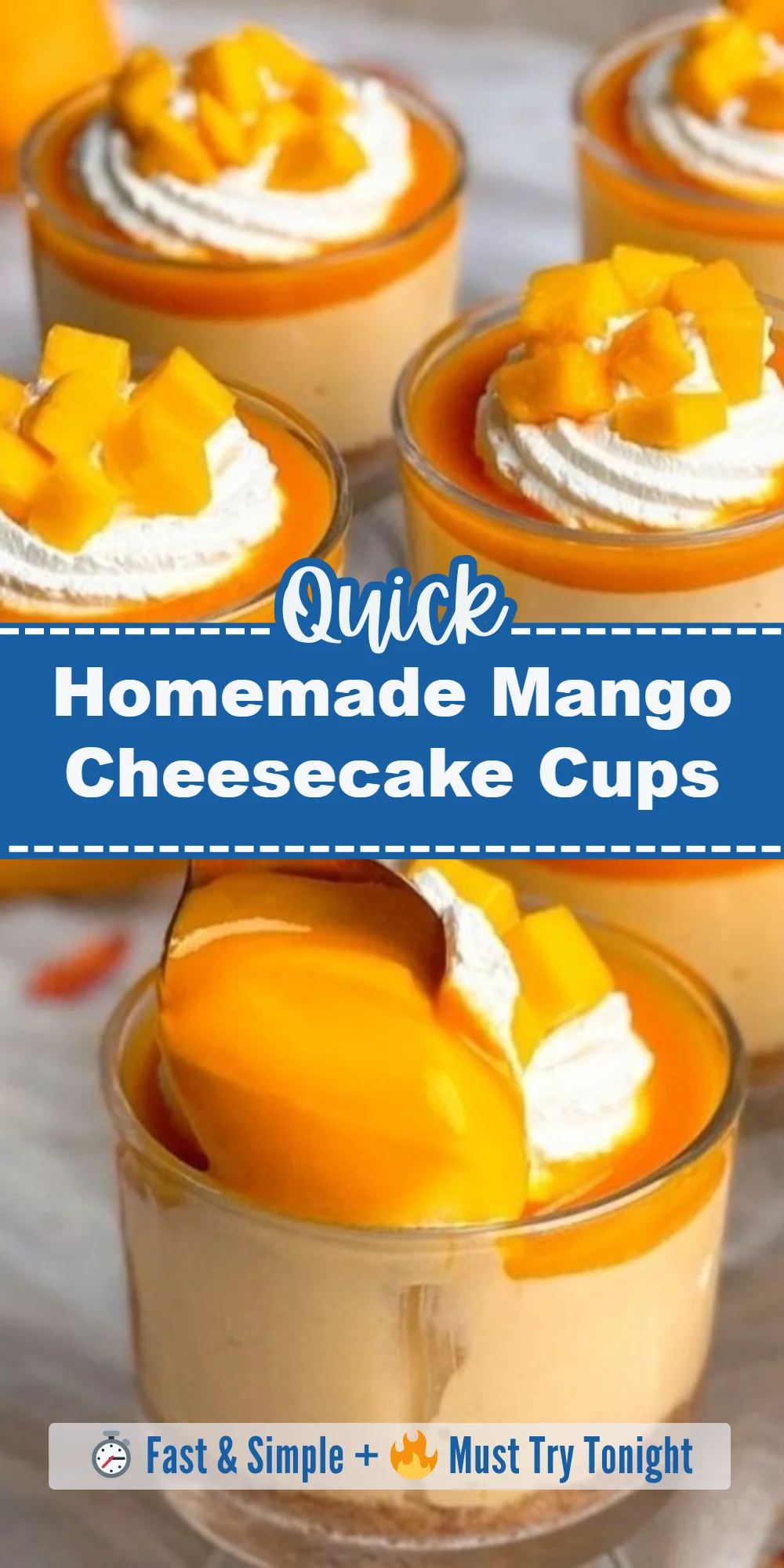 Homemade Mango Cheesecake Cups