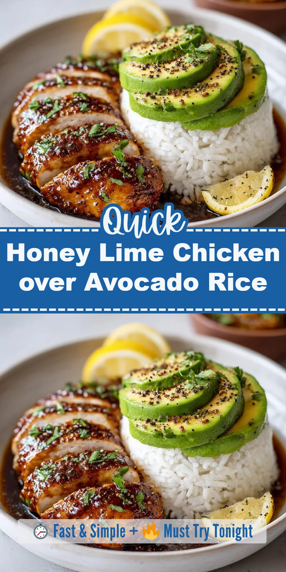 Honey Lime Chicken over Avocado Rice