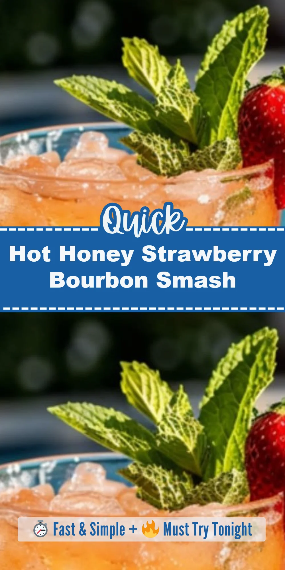 Hot Honey Strawberry Bourbon Smash