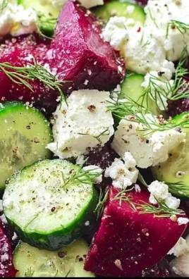Delicious beet feta salad with fresh greens and vibrant dressing