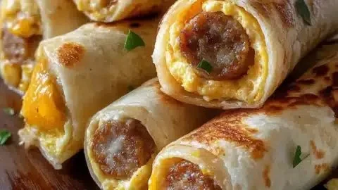 Irresistibly Cheesy Sausage Egg Breakfast Roll-Ups to Savor