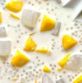 Delicious Mango Bango drink served in a glass with vibrant colors