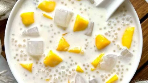 Delicious Mango Bango drink served in a glass with vibrant colors