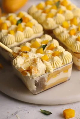 Delicious Mango Mascarpone dessert with layers of creamy mascarpone and mango slices