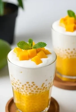Delicious Mango Sago dessert with fresh mangoes and sago pearls